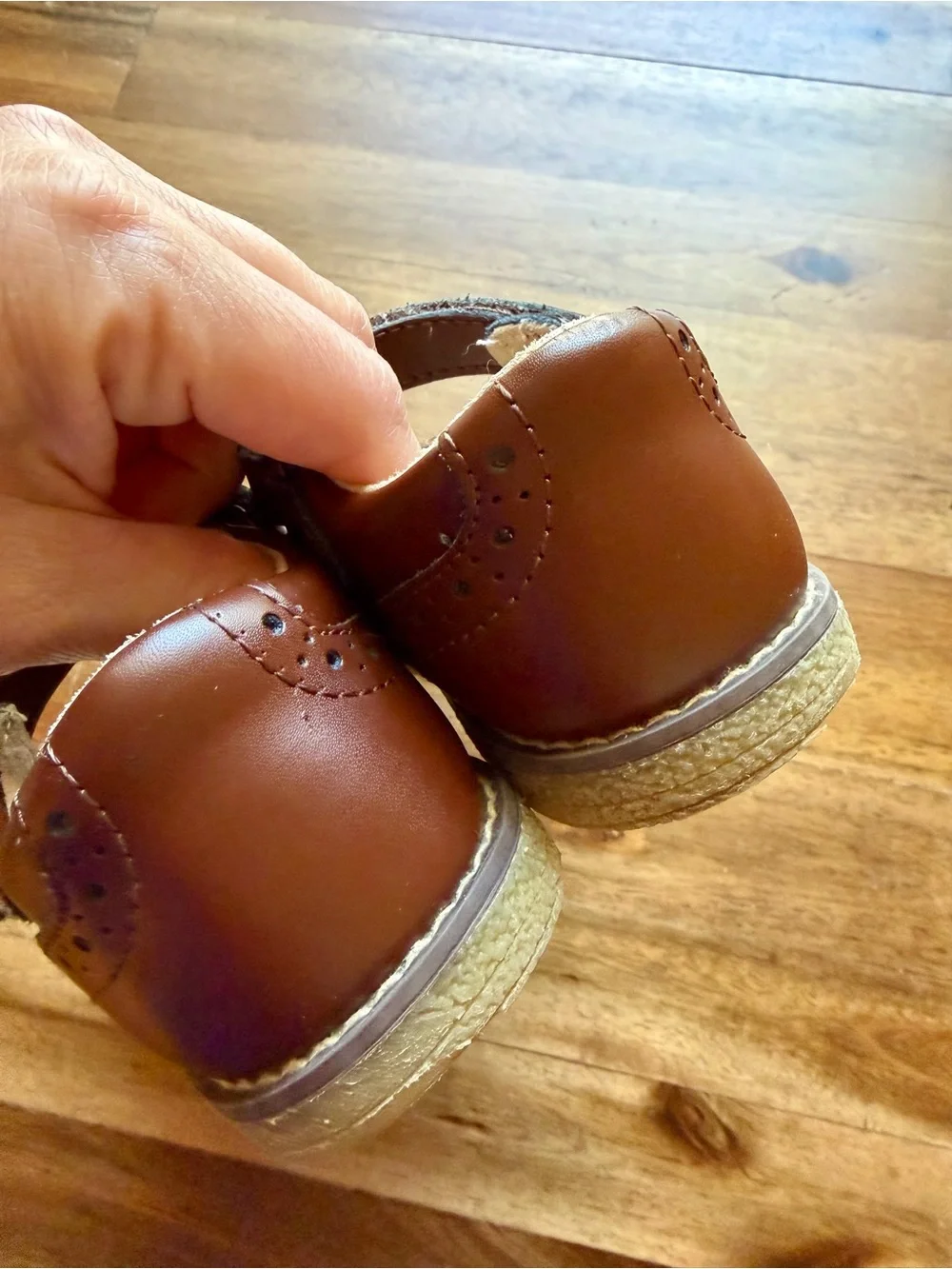 Footmates Girls Lydia Brown Leather Mary Jane Shoes Toddler Size 10.5